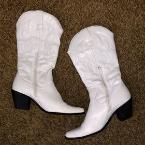 Princess Polly White Cowboy Boots